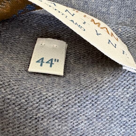 Maus & Hoffman Cashmere Sweater Vest Scotland 44 Grunge Preppy Trashed Blue - Picture 3 of 10